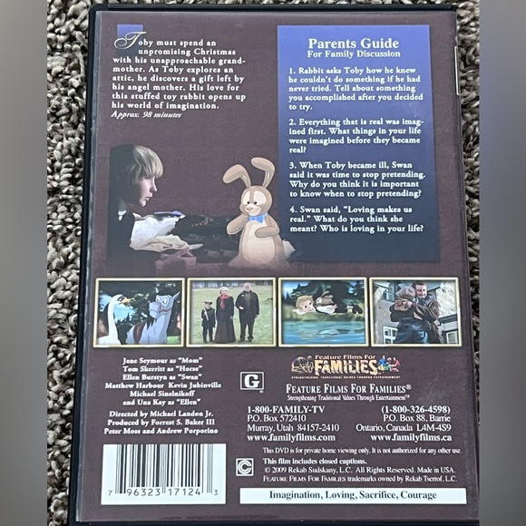 ❗️5/$10 - The Velveteen Rabbit DVD - Picture 2 of 3